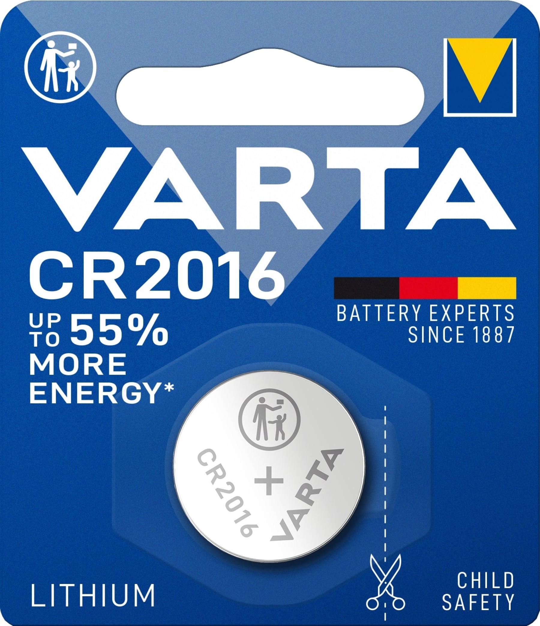 VARTA CR2016 Lithium Coin Battery 3V Pack of 1